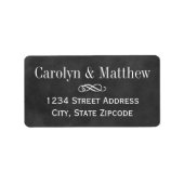  Black Chalkboard Wedding Return-adres Etiket (Voorkant)