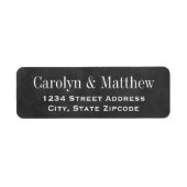  Black Chalkboard Wedding Return-adres Etiket (Voorkant)