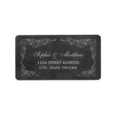  Black Chalkboard Wedding Return-adres Etiket (Voorkant)