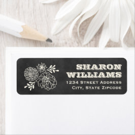 Black Chalkboard Wedding Return-adres Etiket