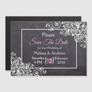 Black Chalkboard Wedding Save the Date Magnet Magnetische Uitnodiging