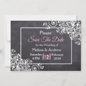 Black Chalkboard Wedding Save the Date Magnet Magnetische Uitnodiging (Voorkant)