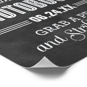 Black Chalkboard Weduwen Fotografie Welkom Poster (Hoek)