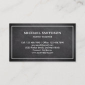 Black Chalkboard White Horse Riding Instructor Visitekaartje (Achterkant)