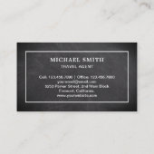 Black Chalkboard White Taj Mahal Travel Agent Visitekaartje (Achterkant)