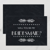 Black ChalkBoard Wil je mijn bruidsmeisje zijn? Kaart (Voorkant / Achterkant)