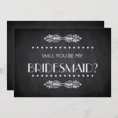 Black ChalkBoard Wil je mijn bruidsmeisje zijn? Kaart (Voorkant / Achterkant)