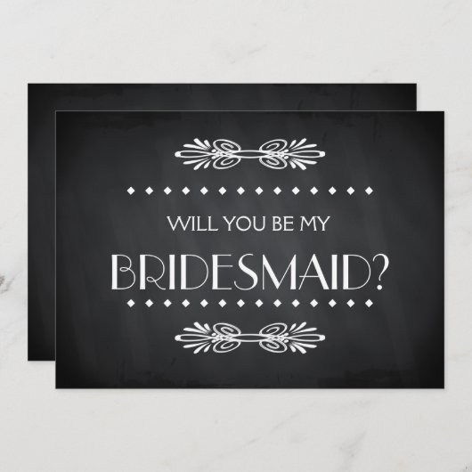 Black ChalkBoard Wil je mijn bruidsmeisje zijn? Kaart (Voorkant / Achterkant)