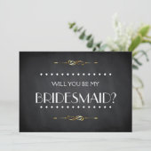 Black ChalkBoard Wordt mijn Bridesmaid Invitat Kaart (Staand voorkant)