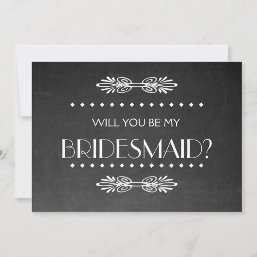 Black ChalkBoard Wordt mijn Bridesmaid Invitat Kaart (Voorkant)
