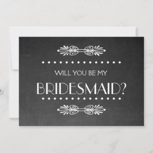 Black ChalkBoard Wordt mijn Bridesmaid Invitat Kaart