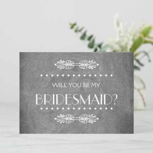 Black ChalkBoard Zal je mijn Bridesmaid zijn Kaart (Staand voorkant)
