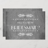 Black ChalkBoard Zal je mijn Bridesmaid zijn Kaart (Voorkant / Achterkant)