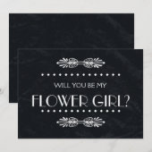 Black ChalkBoard Zal je mijn Flowergirl zijn? Kaart (Voorkant / Achterkant)