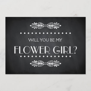 Black ChalkBoard Zal je mijn Flowergirl zijn? Kaart