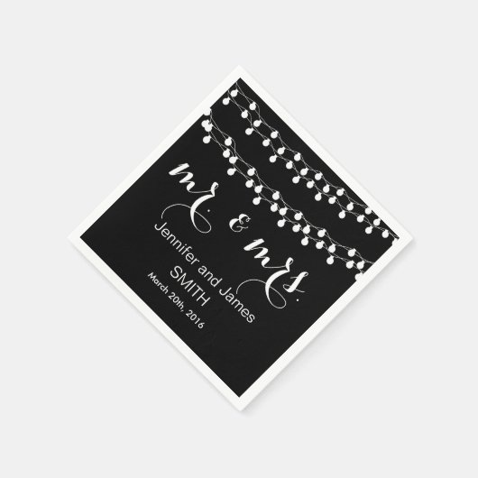Black Challkboard Weddenschap Confetti Gold Glitte Servet (Hoek)