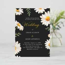 Black | Chamomile Wedding Kaart