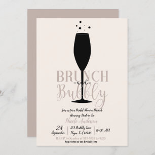 Black Champagne Glass Brunch Bubble Bridal Brunch Kaart