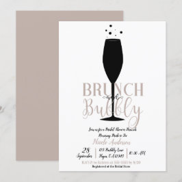 Black Champagne Glass Brunch Bubble Bridal Brunch Kaart
