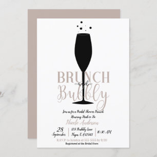 Black Champagne Glass Brunch Bubble Bridal Brunch Kaart