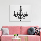 Black Chandelier Canvas Afdruk (Insitu (Woonkamer))