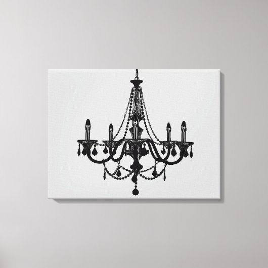 Black Chandelier Canvas Afdruk (Voorkant)