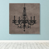 Black Chandelier Canvas Afdruk (Insitu (Houten vloer))