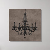 Black Chandelier Canvas Afdruk (Voorkant)