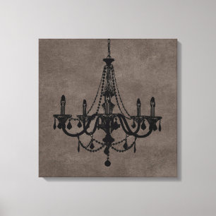 Black Chandelier Canvas Afdruk
