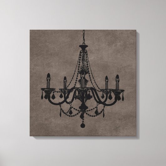 Black Chandelier Canvas Afdruk (Voorkant)
