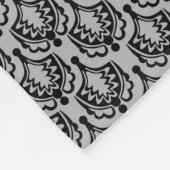 Black Chandelier Damask en Pink Bow Monogram Fleece Deken (Hoek)