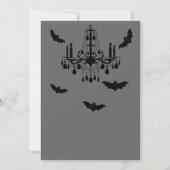 Black Chandelier en Bats Halloween Invitation Kaart (Achterkant)