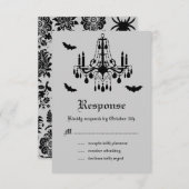 Black Chandelier en Damask RSVP (Voorkant / Achterkant)