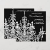 Black Chandelier Womans 40e verjaardag Kaart (Voorkant / Achterkant)