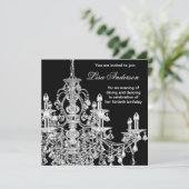 Black Chandelier Womans 40e verjaardag Kaart (Staand voorkant)