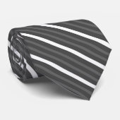 Black Charcoal, Gray And White Diagonal Stripes Stropdas (Opgerold)