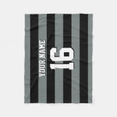 Black Charcoal Team Jersey Preppy Stripe Fleece Deken (Voorkant)