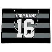 Black Charcoal Team Jersey Preppy Stripe Groot Cadeauzakje (Voorkant)