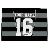 Black Charcoal Team Jersey Preppy Stripe Groot Cadeauzakje (Achterkant)