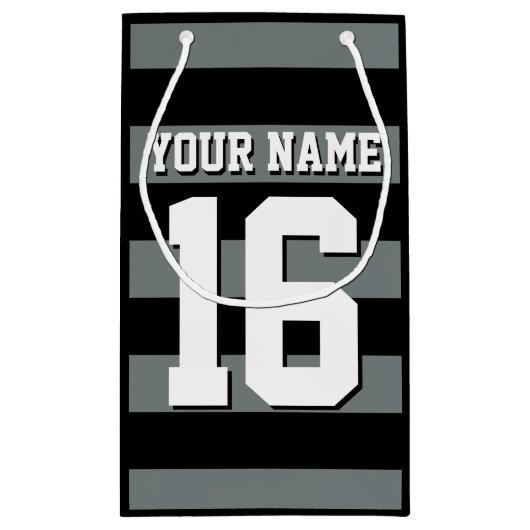 Black Charcoal Team Jersey Preppy Stripe Klein Cadeauzakje (Achterkant)