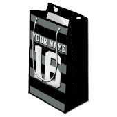 Black Charcoal Team Jersey Preppy Stripe Klein Cadeauzakje (Voorkant Gekanteld)