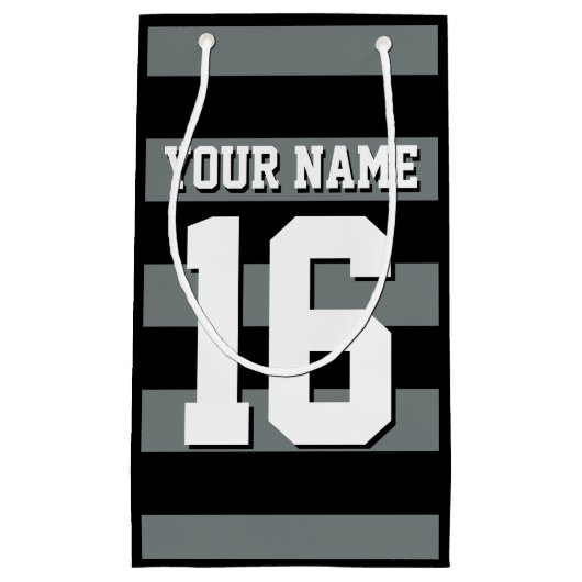 Black Charcoal Team Jersey Preppy Stripe Klein Cadeauzakje (Voorkant)