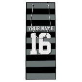 Black Charcoal Team Jersey Preppy Stripe Wijn Cadeautas (Achterkant)