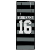 Black Charcoal Team Jersey Preppy Stripe Wijn Cadeautas (Voorkant)