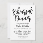 Black Charming Calligraphy Rehearsal Dinner Kaart (Voorkant)