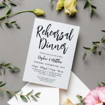 Black Charming Calligraphy Rehearsal Dinner