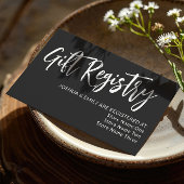 Black Charming Calligraphy Wedding Registry Informatiekaartje