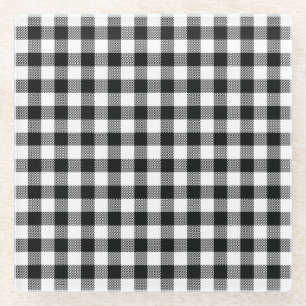 Black Check Autumn Herfst Glass Onderzetter