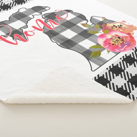 Black Checked Michigan Sherpa Blanket Sherpa Deken (3/4)