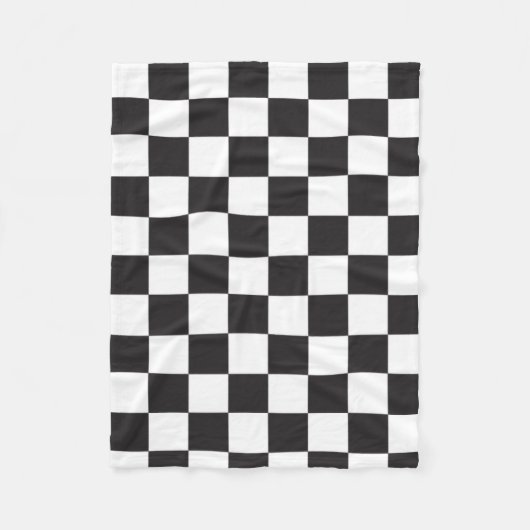 Black Checker Pattern Fleece Deken (Voorkant)